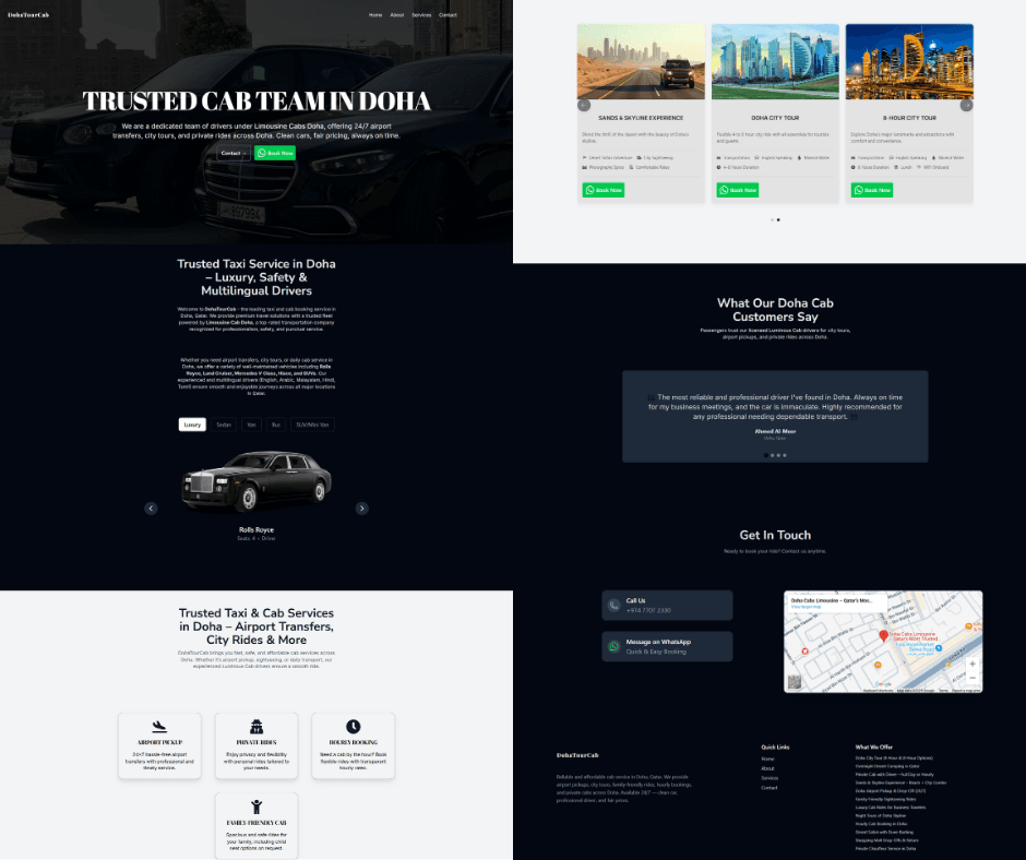 DohaTourCab – Luxury Limousine & Tour Service Website (Qatar)